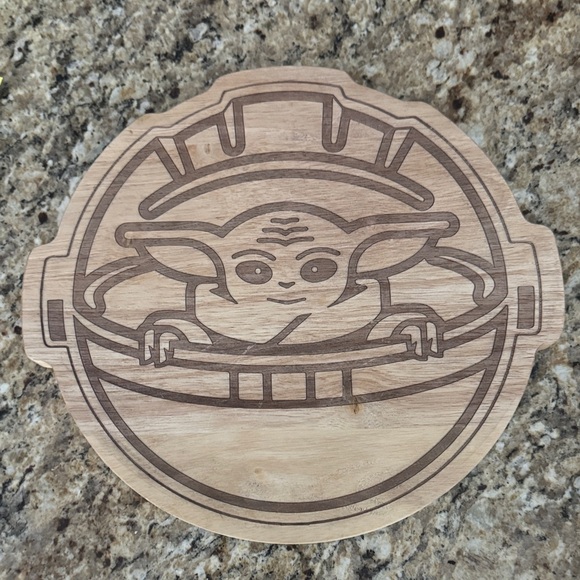 Star Wars Other - Star Wars Wooden Cutting Board - Brown Baby Yoda- nwot
